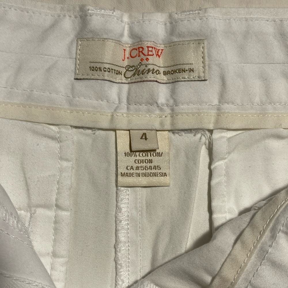 J Crew white chinos size 4